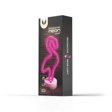 Forever Decorative Neon LED Light on Stand 28 x 13 x 2 cm (3xAA Batteries or USB Plug) - Flamingo - Dekoratīva neona LED lampa