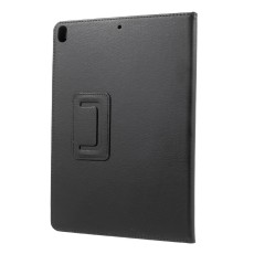 Litchi Skin Auto-wake/sleep Stand Protective Leather Cover priekš Apple iPad Pro 10.5 (2017) / Air 3 10.5 (2019) - Melns - sāniski atverams maciņš ar stendu (ādas maks, grāmatiņa, leather book wallet case cover stand)