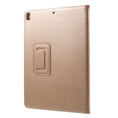 Litchi Skin Auto-wake/sleep Stand Protective Leather Cover priekš Apple iPad Pro 10.5 (2017) / Air 3 10.5 (2019) - Rozā Zelts - sāniski atverams maciņš ar stendu (ādas maks, grāmatiņa, leather book wallet case cover stand)
