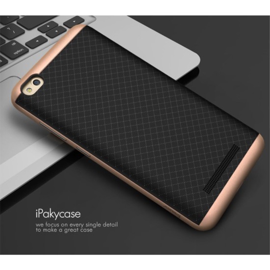 IPAKY 2-Piece PC Frame and TPU Phone Case for Xiaomi Redmi 4A - Rose Gold - silikona ar plastikas rāmi aizmugures apvalks (bampers, vāciņš, TPU silicone cover, bumper shell)