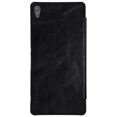 NILLKIN Qin Series Card Slot Flip Leather Mobile Shell priekš Sony Xperia XA Ultra F3211 / F3216 - Melns - sāniski atverams maciņš (ādas maks, grāmatiņa, leather book wallet case cover)