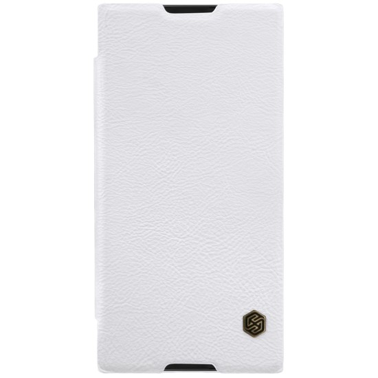 NILLKIN Qin Series Card Slot Flip Leather Mobile Shell priekš Sony Xperia XA1 Ultra G3212 / G3221 - Balts - sāniski atverams maciņš (ādas maks, grāmatiņa, leather book wallet case cover)