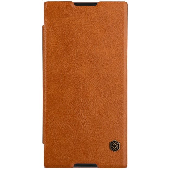 NILLKIN Qin Series Card Slot Flip Leather Mobile Shell priekš Sony Xperia XA1 Ultra G3212 / G3221 - Brūns - sāniski atverams maciņš (ādas maks, grāmatiņa, leather book wallet case cover)