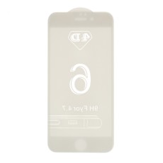 4D Curved (ar noapaļotām malām) Full Size Tempered Glass screen protector film guard priekš Apple iPhone 6 Plus / 6S Plus - White - Ekrāna Aizsargstikls / Bruņota Stikla Aizsargplēve