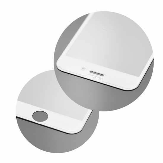 5D Hybrid Full Glue Tempered Glass screen protector priekš Apple iPhone 7 Plus / 8 Plus - Balts - Ekrāna Aizsargstikls / Bruņota Stikla Aizsargplēve (Full screen size curved)