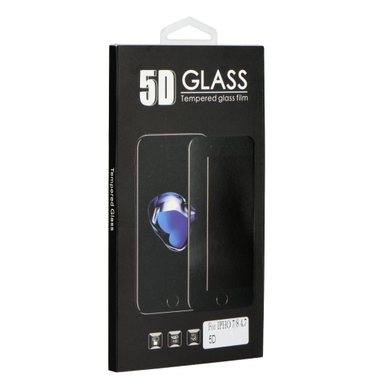 5D Full Glue (ar noapaļotām malām) Tempered Glass screen protector film guard priekš Apple iPhone 7 Plus / 8 Plus - Sarkans - Ekrāna Aizsargstikls / Bruņota Stikla Aizsargplēve (Full screen size curved)