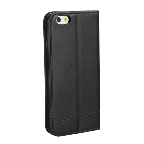 Prestige Book Case priekš Huawei P8 Lite - Melns - sāniski atverams maciņš ar stendu (ādas maks, grāmatiņa, leather book wallet case cover stand)