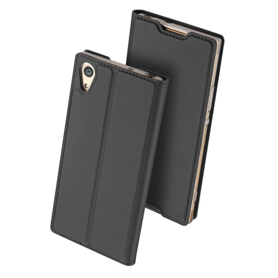 Dux Ducis Skin Pro series priekš Sony Xperia L1 G3311 / G3312 - Tumši Pelēks - sāniski atverams maciņš ar magnētu un stendu (ādas maks, grāmatiņa, leather book wallet case cover stand)