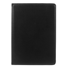360 Rotary Litchi Skin Leather Cover Stand for Huawei MediaPad M3 Lite 10 - Melns - sāniski atverams maciņš ar stendu (ādas maks, grāmatiņa, leather book wallet case cover stand)
