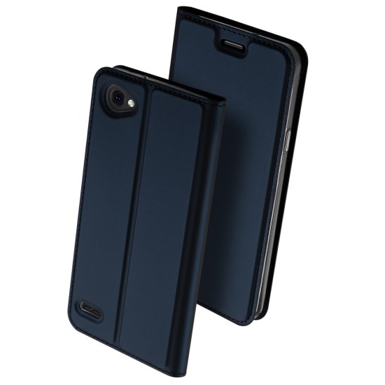 Dux Ducis Skin Pro series priekš LG Q6 M700 - Tumši Zils - sāniski atverams maciņš ar magnētu un stendu (ādas maks, grāmatiņa, leather book wallet case cover stand)