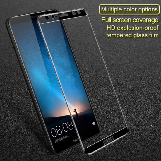 IMAK HD Full Coverage Tempered Glass Screen Protector priekš Huawei Mate 10 Lite - Melns - Ekrāna Aizsargstikls / Bruņota Stikla Aizsargplēve (Full screen size curved)