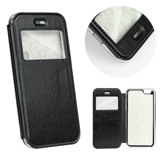 Magnet View Case для Xiaomi Mi A1 - Чёрный - чехол-книжка с окошком и стендом / подставкой (кожаный чехол книжка, leather book wallet case cover stand)
