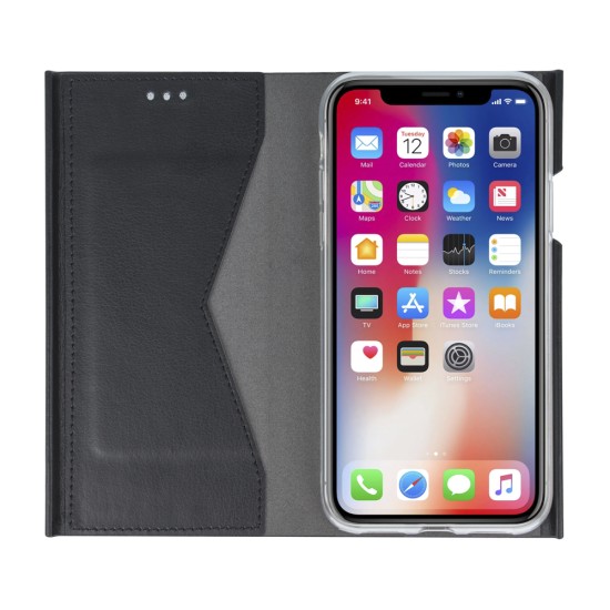 Beeyo Book Grande Book Case priekš Huawei P9 Lite mini - Melns - sāniski atverams maciņš ar stendu (ādas maks, grāmatiņa, leather book wallet case cover stand)