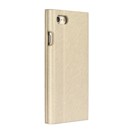 Forcell Bravo Book Case priekš Sony Xperia L1 G3311 / G3312 - Zelts - sāniski atverams maciņš ar stendu (ādas maks, grāmatiņa, leather book wallet case cover stand)