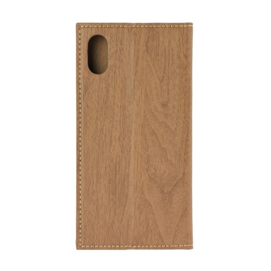 Forcell Wood Book Case priekš Sony Xperia L1 G3311 / G3312 - Brūns - sāniski atverams maciņš ar stendu (ādas maks, grāmatiņa, leather book wallet case cover stand)