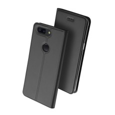 Dux Ducis Skin Pro series priekš OnePlus 5T - Tumši Pelēks - sāniski atverams maciņš ar magnētu un stendu (ādas maks, grāmatiņa, leather book wallet case cover stand)