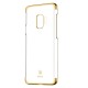 BASEUS Glitter Series Plating Back Case priekš Samsung Galaxy S9 G960 - Zelts - plastikas aizmugures apvalks (bampers, vāciņš, slim TPU silicone case shell cover, bumper)