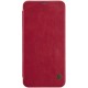 NILLKIN Qin Series Card Slot Flip Leather Mobile Shell priekš OnePlus 5T - Sarkans - sāniski atverams maciņš (ādas maks, grāmatiņa, leather book wallet case cover)
