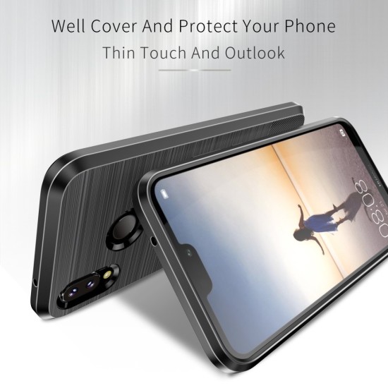 Dux Ducis Carbon TPU Back Phone Case priekš Huawei P20 Lite - Black - triecienizturīgs silikona aizmugures apvalks (bampers, vāciņš, slim TPU silicone case shell cover, bumper)