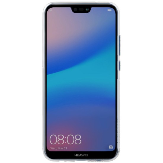 NILLKIN Nature 0.6mm Soft TPU Phone Case priekš Huawei P20 Lite - Caurspīdīgs - silikona aizmugures apvalks (bampers, vāciņš, slim TPU silicone case shell cover, bumper)