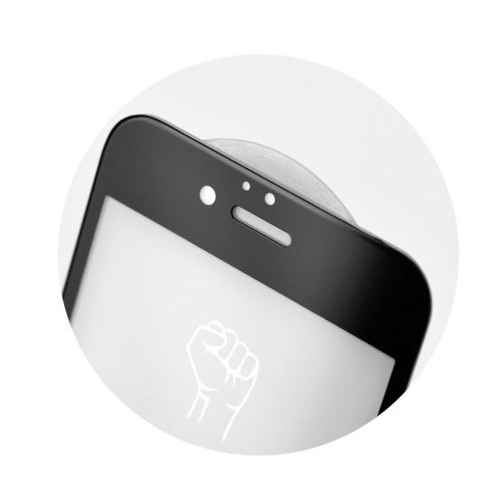 RoarKorea 5D Full Glue Tempered Glass screen protector priekš Apple iPhone 7 / 8 / SE2 (2020) / SE3 (2022) - Melns - Ekrāna Aizsargstikls / Bruņota Stikla Aizsargplēve