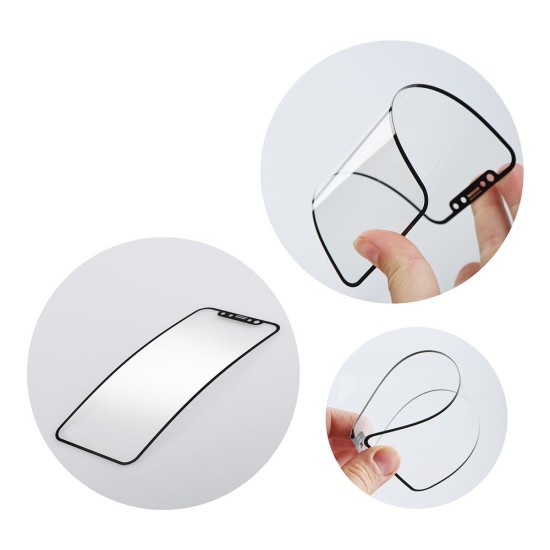 5D Full Glue Flexible Nano Tempered Glass 9H screen protector guard priekš Apple iPhone 7 Plus / 8 Plus - Melns - Ekrāna Aizsargstikls / Bruņota Stikla Aizsargplēve