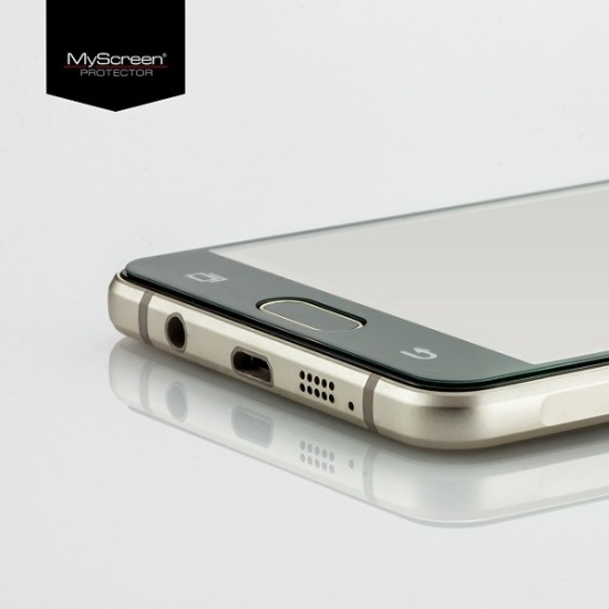 MyScreen Lite Edge (Edge Glue) Tempered Glass priekš Samsung Galaxy A6 Plus (2018) A605 - Melns - Ekrāna Aizsargstikls / Bruņota Stikla Aizsargplēve