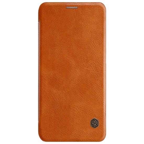 NILLKIN Qin Series Card Holder Leather Case priekš Huawei Honor 10 - Brūns - sāniski atverams maciņš (ādas maks, grāmatiņa, leather book wallet case cover)