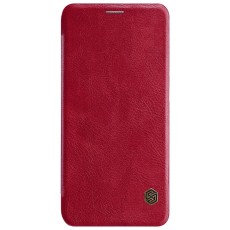 NILLKIN Qin Series Card Holder Leather Case priekš Huawei Honor 10 - Sarkans - sāniski atverams maciņš (ādas maks, grāmatiņa, leather book wallet case cover)