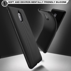 Carbon Fiber Texture TPU Frosted Phone Case priekš Nokia 3.1 (2018) - Melns - triecienizturīgs silikona aizmugures apvalks (bampers, vāciņš, slim TPU silicone case shell cover, bumper)