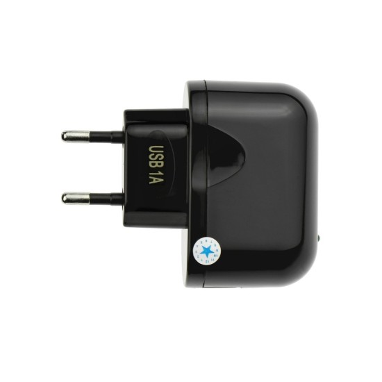 BlueStar USB travel charger 1A Tīkla lādētājs - Melns - USB tīkla lādētājs
