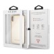 Guess Iridescent series Back Case GUHCI61IGLGO priekš Apple iPhone XR - Zelts - ādas apvalks (bampers, vāciņš, leather case cover, bumper)