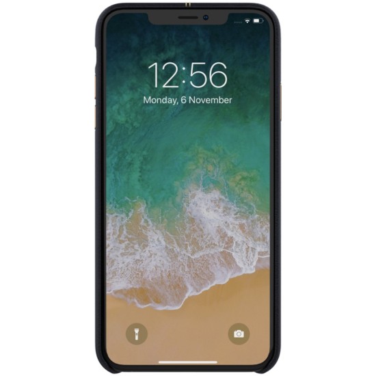 NILLKIN Englon Textured Leather Skin Hard Back Case для Apple iPhone XR - Черный - кожаная накладка / бампер (крышка чехол, leather cover, bumper)