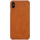 NILLKIN Qin Series Card Holder Leather Flip Case priekš Apple iPhone XS Max - Brūns - sāniski atverams maciņš (ādas maks, grāmatiņa, leather book wallet case cover)
