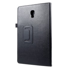 Lychee Leather Smart Cover Stand for Samsung Galaxy Tab A 10.5 (2018) T590 / T595 - Melns - sāniski atverams maciņš ar stendu (ādas maks, grāmatiņa, leather book wallet case cover stand)