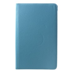 360 Rotary Litchi Skin Leather Cover w/ Stand for Samsung Galaxy Tab A 10.5 (2018) T590 / T595 - Gaiši zils - sāniski atverams maciņš ar stendu (ādas maks, grāmatiņa, leather book wallet case cover stand)