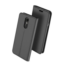 Dux Ducis Skin Pro series priekš LG Q7 Q610 - Tumši Pelēks - sāniski atverams maciņš ar magnētu un stendu (ādas maks, grāmatiņa, leather book wallet case cover stand)