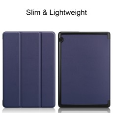 Tri-fold Stand PU Smart Auto Wake/Sleep Leather Case для Huawei MediaPad T5 10.1 - Темно Синий - чехол-книжка со стендом / подставкой