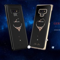 KINGXBAR Swarovski Plated Hard Case priekš Samsung Galaxy Note 9 N960 - Melns / Loving Heart - plastikāta apvalks (bampers, vāciņš, lim TPU case cover, bumper)
