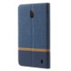 Bi-color Cross Texture Leather Stand Cover Built-in Steel Sheet for Nokia 2 - Zils - sāniski atverams maciņš ar stendu (ādas maks, grāmatiņa, leather book wallet case cover stand)