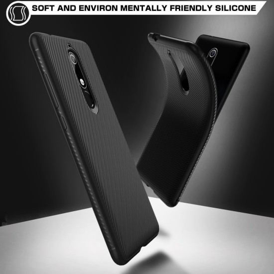 Twill Texture Silicone Mobile Phone Cover Shell priekš Nokia 5.1 (2018) - Melns - triecienizturīgs silikona aizmugures apvalks (bampers, vāciņš, slim TPU silicone case shell cover, bumper)