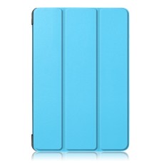 Tri-fold Stand PU Smart Auto Wake/Sleep Leather Case priekš Huawei MediaPad M5 Lite 10.1 - Gaiši Zils - sāniski atverams maciņš ar stendu