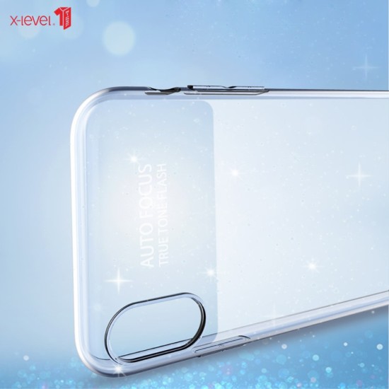 X-LEVEL Rainbow Series Soft TPU Case priekš Apple iPhone XS Max - Curspīdīgs - silikona aizmugures apvalks (bampers, vāciņš, slim TPU silicone case cover, bumper)