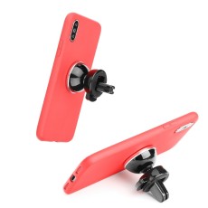 Forcell Soft Magnet Case (Microfiber) priekš Samsung Galaxy S7 G930 - Sarkans - matēts silikona aizmugures apvalks ar metālisku plāksni (bampers, vāciņš, slim TPU silicone cover shell, bumper)