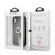 Guess Saffiano Ring series Back Case GUHCI61RSSABK priekš Apple iPhone XR - Melns - ādas apvalks (bampers, vāciņš, leather case cover, bumper)