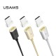 Usams 1.2M U-Link Braided Magnet US-SJ143 2A USB to Type-C cable - Sudrabains - USB-C magnētisks lādēšanas un datu kabelis / vads