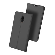 Dux Ducis Skin Pro series priekš OnePlus 6T - Tumši Pelēks - sāniski atverams maciņš ar magnētu un stendu (ādas maks, grāmatiņa, leather book wallet case cover stand)