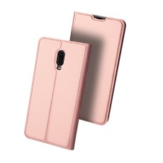 Dux Ducis Skin Pro series priekš OnePlus 6T - Rozā Zelts - sāniski atverams maciņš ar magnētu un stendu (ādas maks, grāmatiņa, leather book wallet case cover stand)