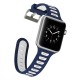 Dual Color Silicone Watch Band priekš Apple Watch 38 / 40 / 41 mm - Tumši Zils/Balts - silikona siksniņas (jostas) priekš pulksteņiem