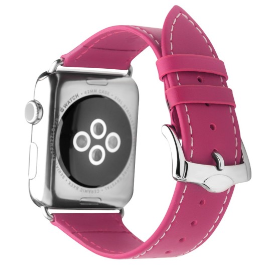 QIALINO Top Layer Cowhide Leather Strap для Apple Watch 38 / 40 / 41 mm - Розовый - ремешок для часов из натуральной кожи